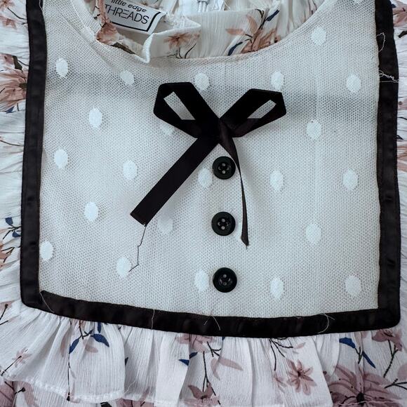 Little Edge Threads Floral Lace Dress - Girls Size Medium - Picture 3 of 7